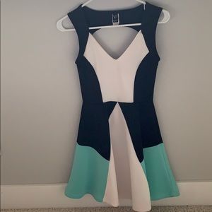 Geometric color blocking dress